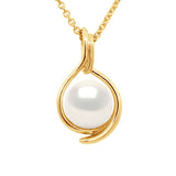Pendant Both Sides Yellow Gold - Natural White - Longueur 42 cm