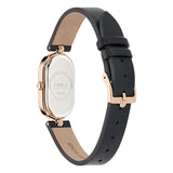 Furla Ooh Rose 32mm Oval Rose Gold-Tone Case with Black Leather Strap