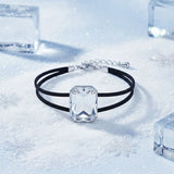 Krystal Couture Emerald-Cut Crystal Double Strap Bracelet Embellished with Swarovski Crystals