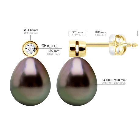 Earrings Prestige -Diamonds 0,02 Cts ( 2 X 0,01 Cts - Longueur 18 cm