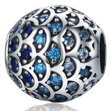 Solid 925 Sterling Silver Blue Mermaid Scale Pandora Inspired Charm