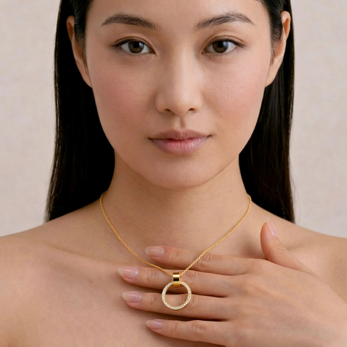 Krystal Couture Orbit of Charm Necklace Embellished with SWAROVSKI Crystal in Gold