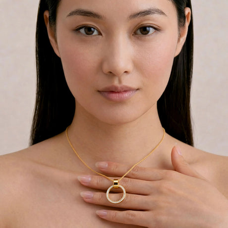 Krystal Couture Orbit of Charm Necklace Embellished with SWAROVSKI Crystal in Gold