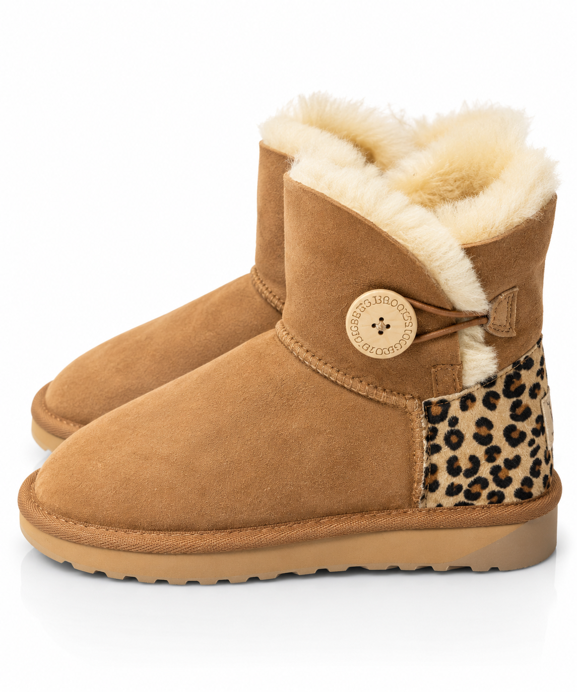 Australian Leather Ugg Leopard 1Button - Chestnut - AU4