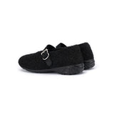 Fuzzy Mary Jane Flats - Black
