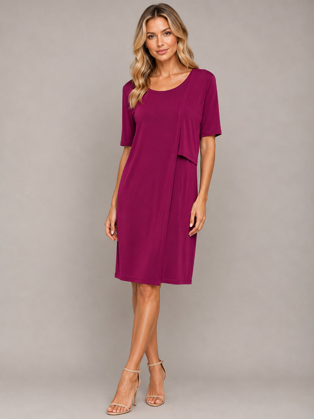 Worship Women's loose v-neck Dress - Purple