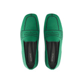 Comfortable Slip On Square Toe Loafers - Green