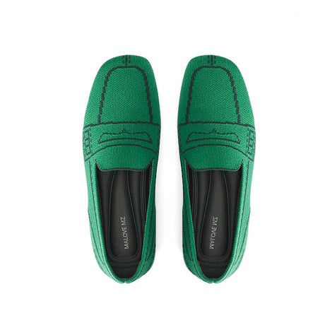 Comfortable Slip On Square Toe Loafers - Green