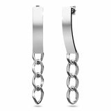 Bullion Gold Royal Chain Stud Earrings in White Gold