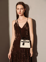 Aurelia Exotic-Embossed Leather Top Handle Bag - Ivory