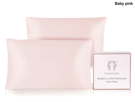 Ramesses Mulberry Silk Pillowcase Twin Pack - Baby Pink