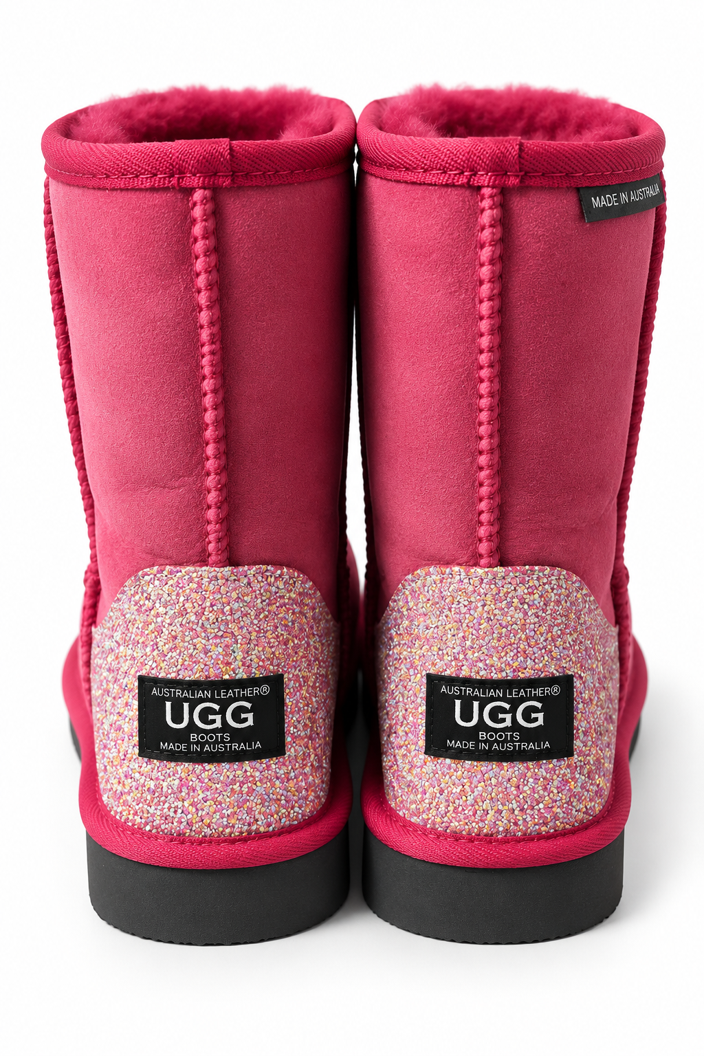 Australian Leather Ugg Classic Short Glitter Heel - Tomato - AU7