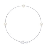 Manufacture Royale Bracelet 3 Pearl Freshwater Pearl White Sterling Silver