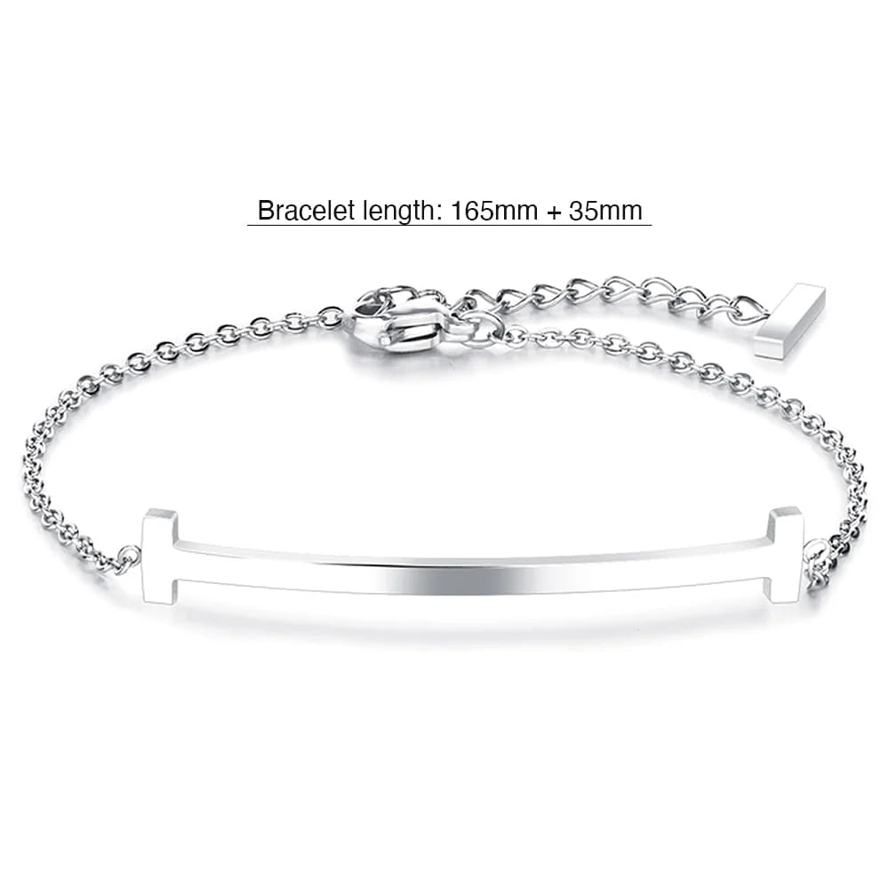 Bullion Gold Sleek Bar Bracelet White Gold