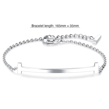Bullion Gold Sleek Bar Bracelet White Gold