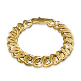 Bullion Gold Muse Cuban Gold Layered Stainless Steel Chain Bracelet