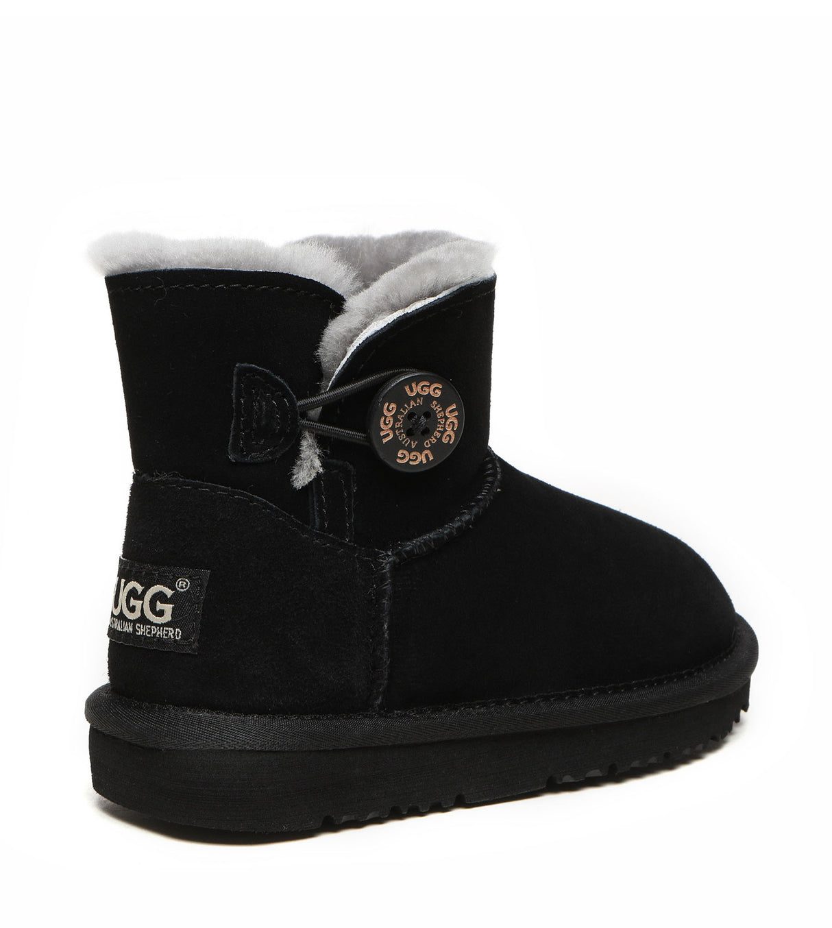 Australian Shepherd UGG Nolan Kids Mini Button - Black