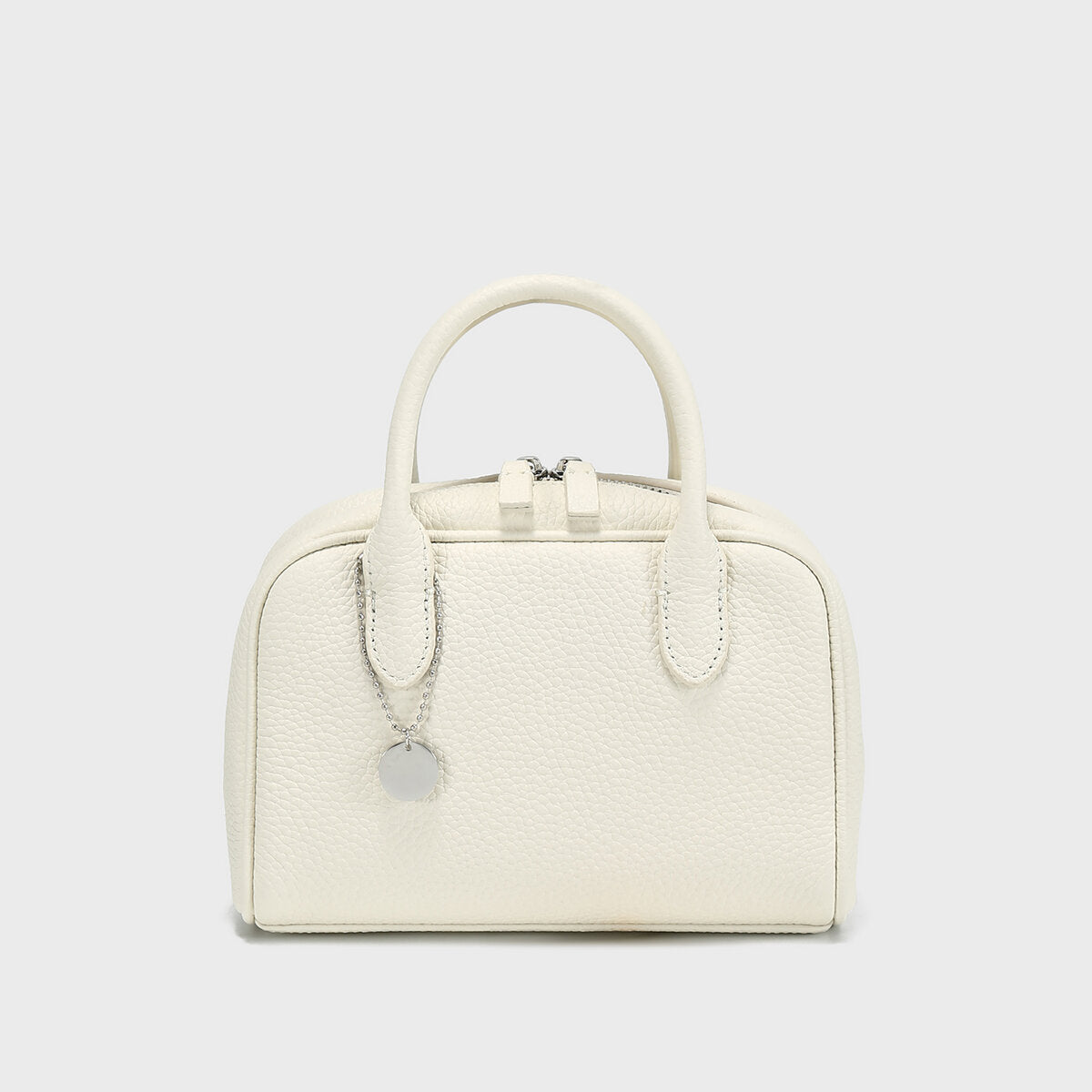TOGO Leather Mini Bowling Top-Handle Bag - Ivory