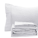 Ramesses Pebble Wash Linen Alternative Sheet Set  - White
