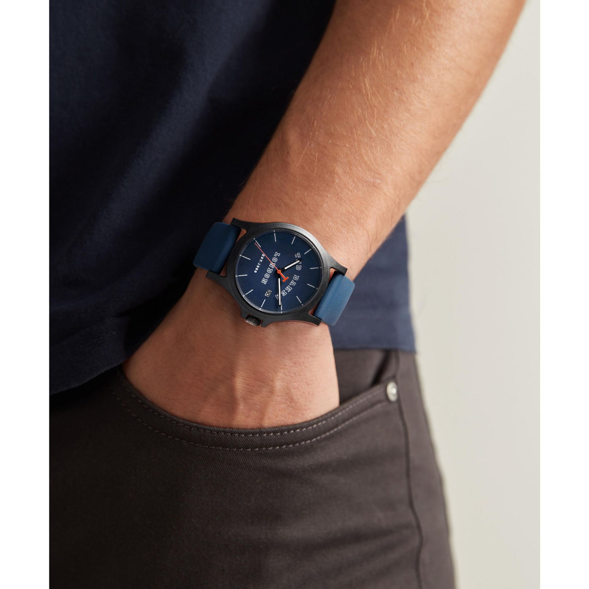 Ted Baker Mens Phylipa Iconic Rose Gold And Black Leather Band