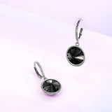Krystal Couture Precious Drop Earrings Silver Night Embellished with SWAROVSKI Crystals