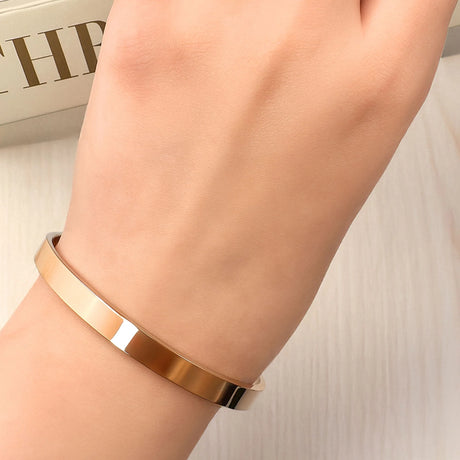Bullion Gold Avenue Classic Cuff Bangle Rose Gold - 6mm