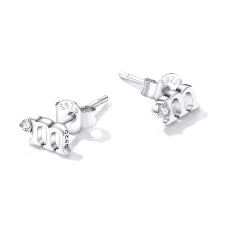 Solid 925 Signature Silver M&M Stud Earrings