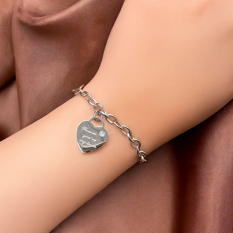 Bullion Gold Forever You'Re My Lover Bracelet White Gold