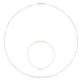 Necklace Freshwater Pearl White White Gold 3-4mm