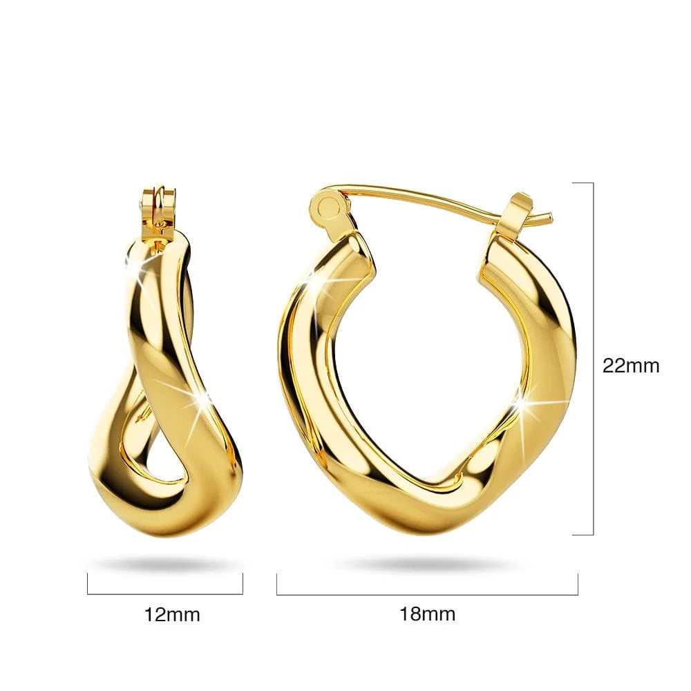 Bullion Gold Sparkling Gold Hoop Earrings