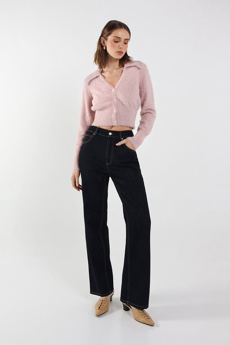 Madison The Label Lucy Knit Cardigan - Dusty Pink