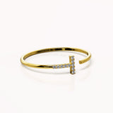 Adjustable Solid 925 Sterling Silver Cleo Stacking Ring in Gold
