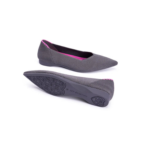 Charlotte Casual Pointed Toe Commuter Flats - Charcoal
