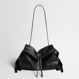 Slouchy Pillow Leather Bag – Double-Zip Shoulder & Crossbody Bag