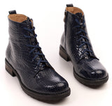 Bosccolo Womens Ankle Boots - Navy Blue Croco