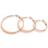 Bullion Gold Semi Flattened Hoop Earrings 50mm