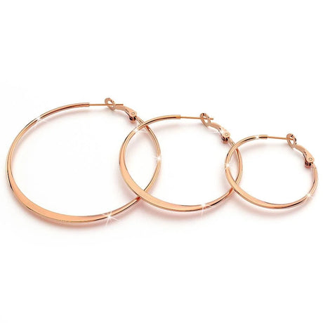 Bullion Gold Semi Flattened Hoop Earrings 50mm