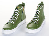 Bosccolo Womens Sneakers With Zipper - Green/White