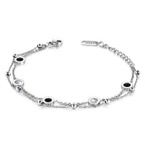 Bullion Gold Inlaid Shell Charm Bracelet White Gold
