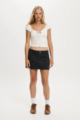 Cotton On Women's Annie Lace Tee - Sophia Ditsy Vintage White