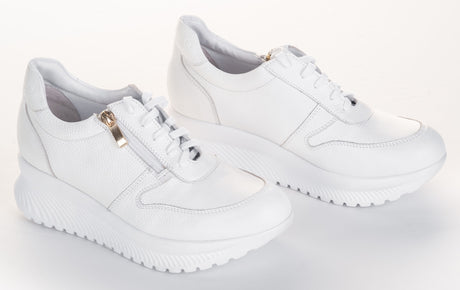 Bosccolo Womens Sneakers With Zipper - White