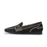 Comfortable Slip On Square Toe Loafers - Black