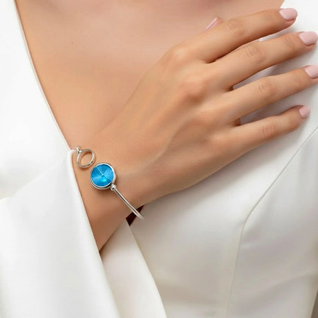 Krystal Couture Pristine Bangle White Gold Embellished with Swarovski Crystals