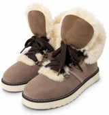 Australian Leather Ugg Lace Up Ankle Sheepskin Boot - Chocolate - AU5