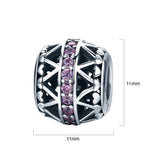 Solid 925 Sterling Silver Love Till the End CZ Charm