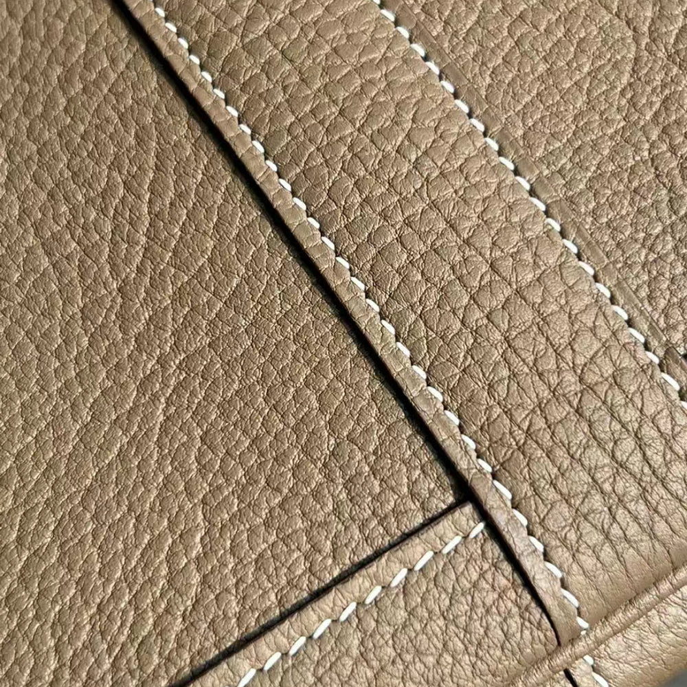 La Rochelle Pebbled Leather Top Handle Tote Bag - Taupe