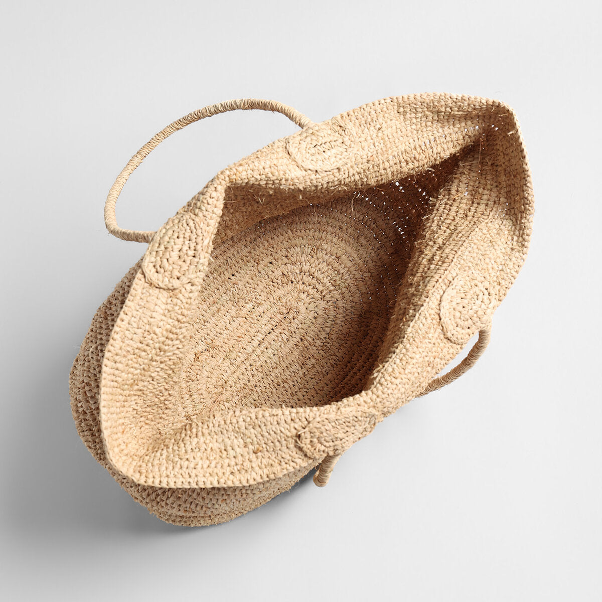 Hand-Woven Natural Straw Beach Tote - Natural