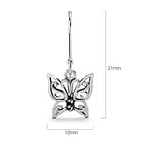 Solid 925 Sterling Silver Butterfly Dangle Earrings
