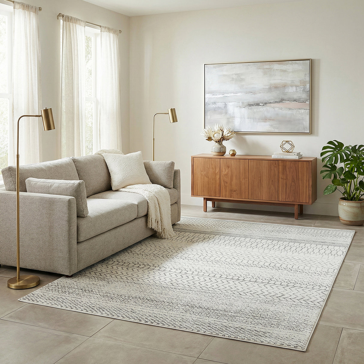 Chrome Harper Silver Rug