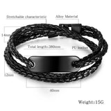 Hipster Me Vegan Leather Knitted Bracelet Black
